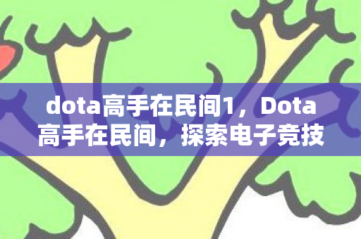 dota高手在民间1，Dota高手在民间，探索电子竞技的草根传奇