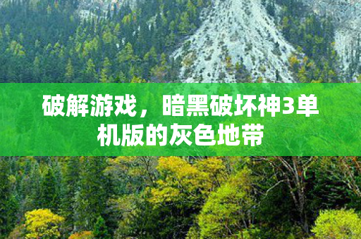 破解游戏，暗黑破坏神3单机版的灰色地带