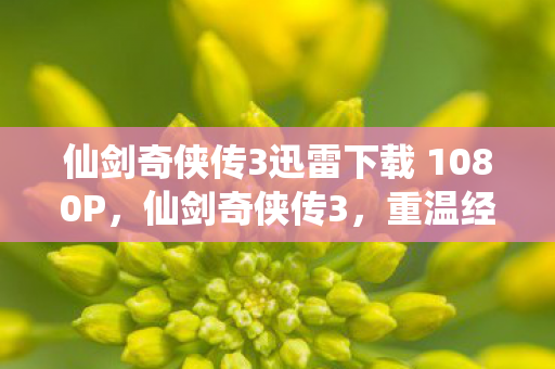 仙剑奇侠传3迅雷下载 1080P，仙剑奇侠传3，重温经典，回忆杀！