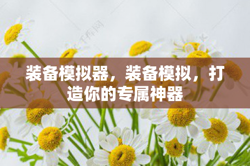 装备模拟器,装备模拟,打造你的专属神器 装备模拟器,装备模拟,打造你的专属神器