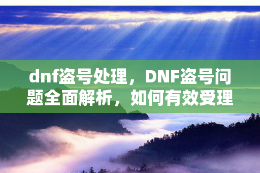 dnf盗号处理,DNF盗号问题全面解析,如何有效受理与防范 dnf盗号处理,DNF盗号问题全面解析,如何有效受理与防范