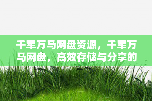 千军万马网盘资源，千军万马网盘，高效存储与分享的新选择