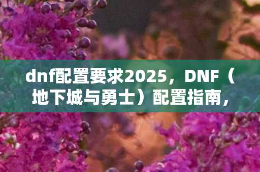 dnf配置要求2025，DNF（地下城与勇士）配置指南，打造流畅游戏体验