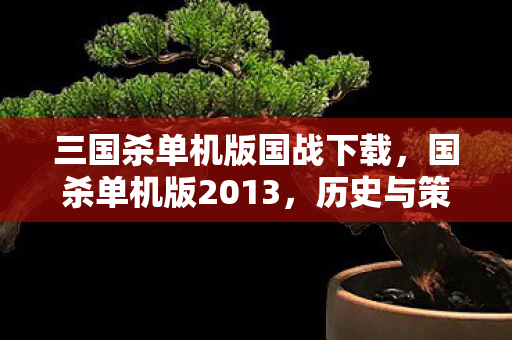 三国杀单机版国战下载，国杀单机版2013，历史与策略的完美融合