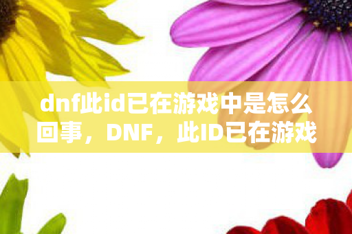 dnf此id已在游戏中是怎么回事，DNF，此ID已在游戏中，如何避免账号冲突与保护个人隐私？