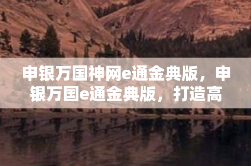 申银万国神网e通金典版，申银万国e通金典版，打造高效便捷的金融服务平台