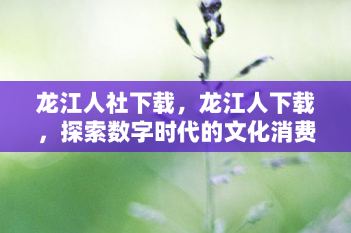 龙江人社下载，龙江人下载，探索数字时代的文化消费新风尚