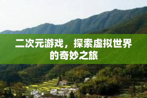 二次元游戏，探索虚拟世界的奇妙之旅