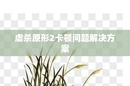 虐杀原形2卡顿问题解决方案