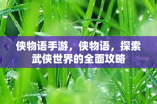 侠物语手游，侠物语，探索武侠世界的全面攻略