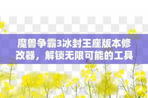 魔兽争霸3冰封王座版本修改器，解锁无限可能的工具