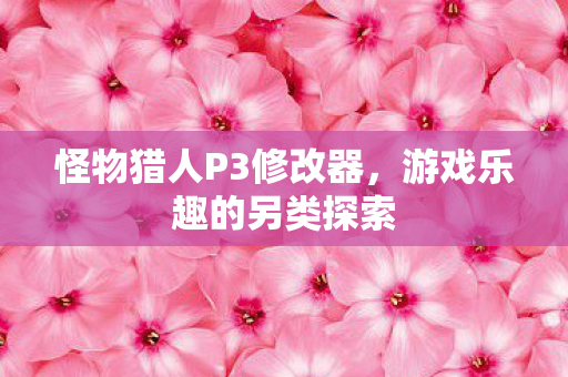 怪物猎人P3修改器,游戏乐趣的另类探索 怪物猎人P3修改器,游戏乐趣的另类探索