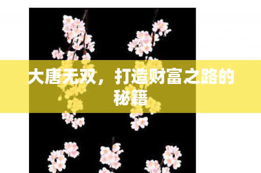 大唐无双，打造财富之路的秘籍