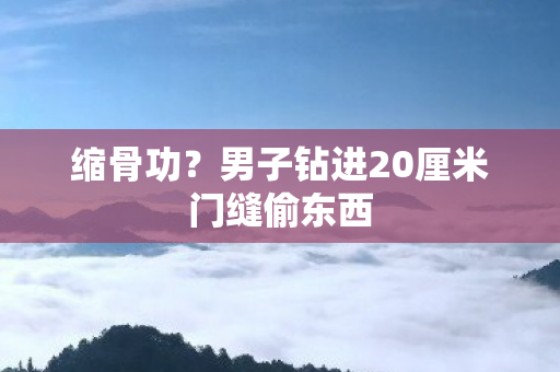 男子钻进20厘米门缝偷东西图片