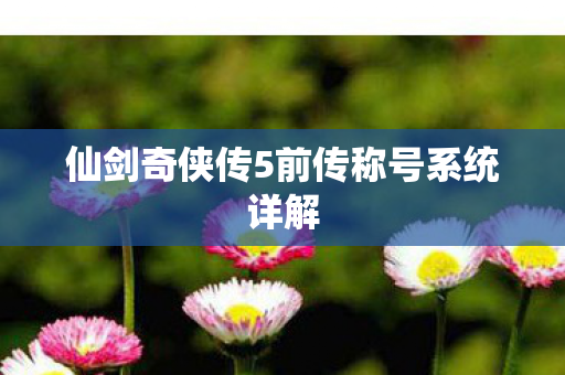 仙剑奇侠传5前传称号系统详解