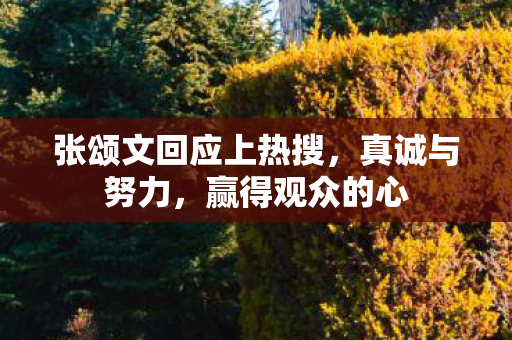张颂文回应上热搜，真诚与努力，赢得观众的心