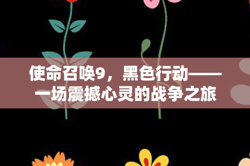 使命召唤9，黑色行动——一场震撼心灵的战争之旅