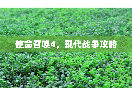 使命召唤4，现代战争攻略