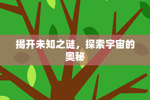 揭开未知之谜，探索宇宙的奥秘