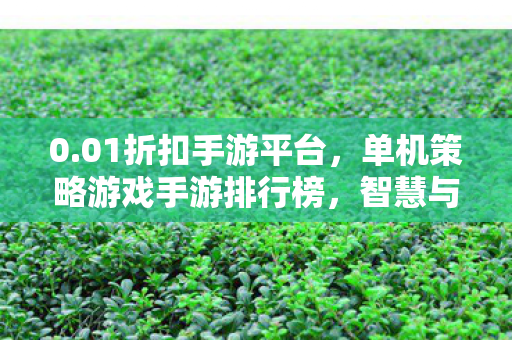 0.01折扣手游平台，单机策略游戏手游排行榜，智慧与策略的较量