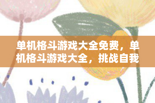 单机格斗游戏大全免费，单机格斗游戏大全，挑战自我，释放战斗激情