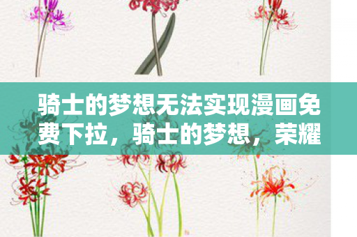 骑士的梦想无法实现漫画免费下拉，骑士的梦想，荣耀与冒险的传奇