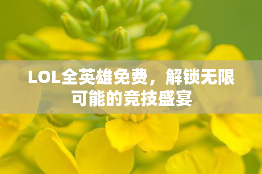 LOL全英雄免费，解锁无限可能的竞技盛宴
