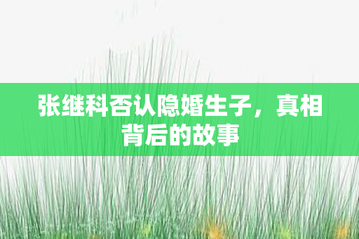 张继科否认隐婚生子，真相背后的故事