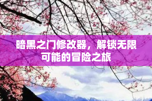 暗黑之门修改器,解锁无限可能的冒险之旅 暗黑之门修改器,解锁无限可能的冒险之旅