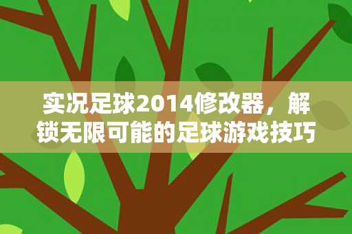 实况足球2014修改器，解锁无限可能的足球游戏技巧