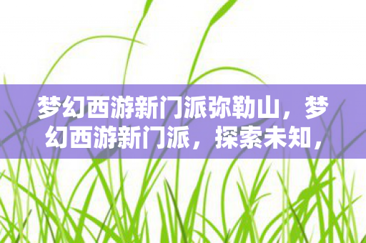 梦幻西游新门派弥勒山，梦幻西游新门派，探索未知，挑战极限