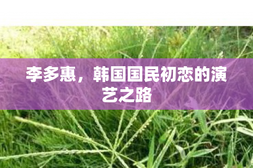 李多惠，韩国国民初恋的演艺之路