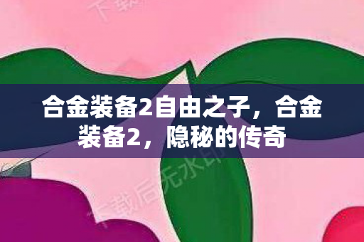合金装备2自由之子，合金装备2，隐秘的传奇