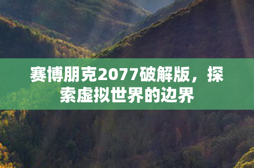 赛博朋克2077破解版，探索虚拟世界的边界
