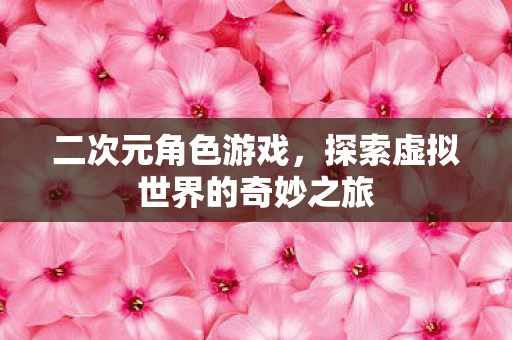 二次元角色游戏，探索虚拟世界的奇妙之旅