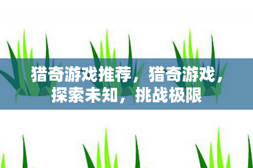 猎奇游戏推荐，猎奇游戏，探索未知，挑战极限