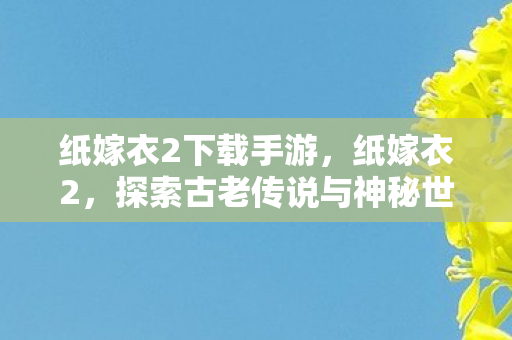 纸嫁衣2下载手游，纸嫁衣2，探索古老传说与神秘世界的冒险之旅