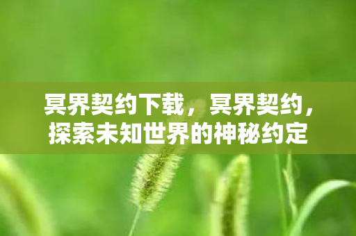 冥界契约下载，冥界契约，探索未知世界的神秘约定