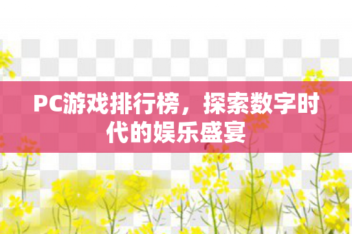 PC游戏排行榜,探索数字时代的娱乐盛宴 PC游戏排行榜,探索数字时代的娱乐盛宴