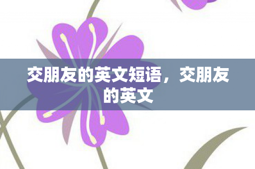 交朋友的英文短语，交朋友的英文