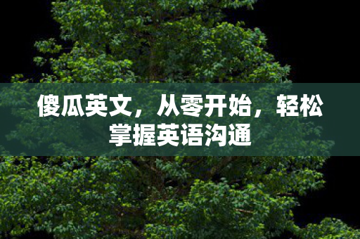 傻瓜英文，从零开始，轻松掌握英语沟通