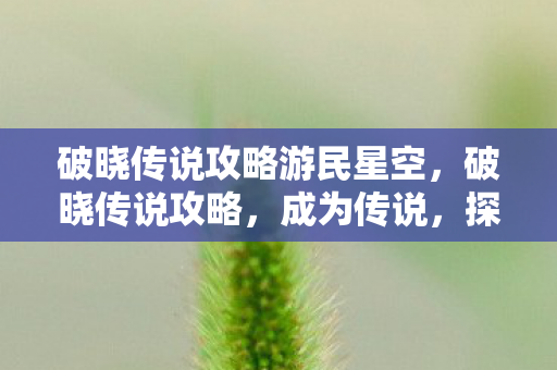 破晓传说攻略游民星空，破晓传说攻略，成为传说，探索未知的世界