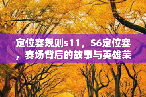 定位赛规则s11，S6定位赛，赛场背后的故事与英雄荣耀的起点
