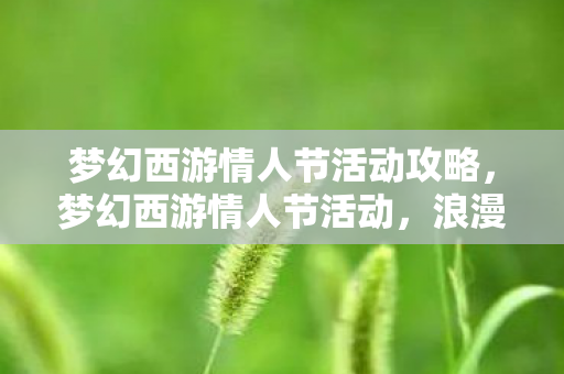 梦幻西游情人节活动攻略，梦幻西游情人节活动，浪漫氛围下的经典重温