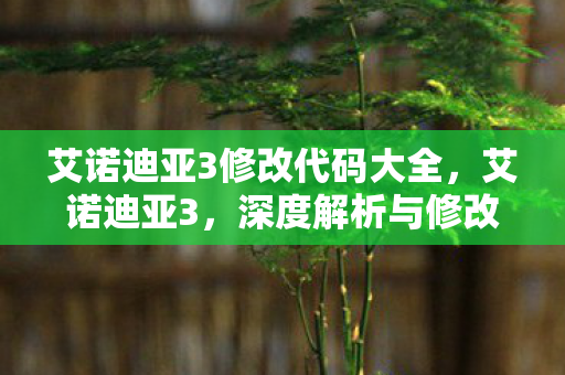 艾诺迪亚3修改代码大全，艾诺迪亚3，深度解析与修改技巧