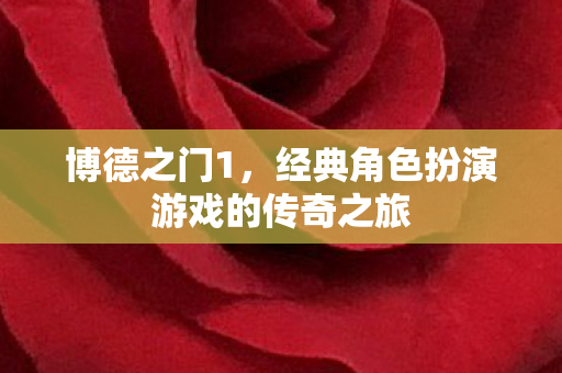 博德之门1，经典角色扮演游戏的传奇之旅