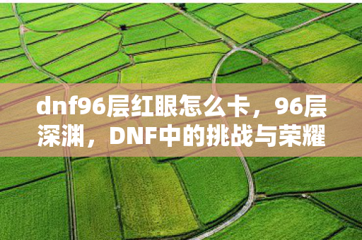 dnf96层红眼怎么卡，96层深渊，DNF中的挑战与荣耀