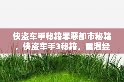 侠盗车手秘籍罪恶都市秘籍，侠盗车手3秘籍，重温经典游戏的无限可能