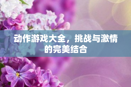 动作游戏大全，挑战与激情的完美结合