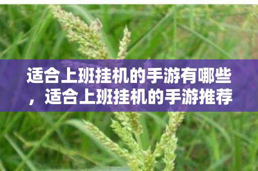 适合上班挂机的手游有哪些，适合上班挂机的手游推荐，轻松娱乐，提升工作效率